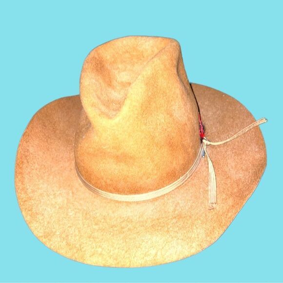 Vintage bronco brand camel colored fedora. Unisex main image 5